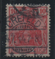 DR, Germania Friedensdruck, 1914 Mi.- Nr.: 86 I d, gestempelt, mit Fotoattest Kroschel VPEX,  Echt und ... Bedarfsstück! Sehr selten!