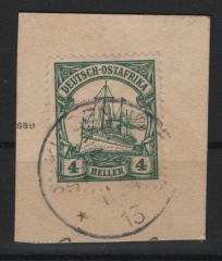 Dt. Kolonien, Stempel, DOA, 1913, Kissenji auf Briefstück, HB: 225 €