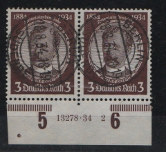 III. Reich, 1934, Mi.- Nr.: 540 y b HAN, gestempelt, mit akt. Fotoattest Schlegel BPP; echt und einwandfrei! Luxusstück!