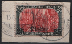 DAP Türkei, 1905 / 13, Mi.- Nrn.: 47, gestempelt, auf Briiefstück! Geprüft, BPP! Sehr selten!