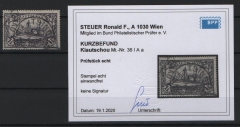 Dt. Kolonien, Kiautschou, 1905, Mi.- Nr.: 36 AIa, gestempelt! KB Steuer BPP: e+e! Selten!