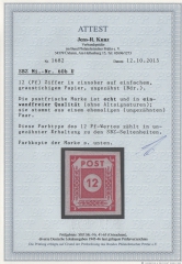 Ostsachsen, 1945, Mi.- Nr.: 60 b U, **, mit Fotoattest Kunz BPP: echt und einwandfrei! Sehr selten!