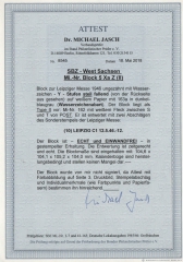SBZ, West- Sachsen, 1946, Mi.- Nr.: Bl. 5 Xa Z, gestempelt, Fotoattest Dr. Jasch BPP: echt und einwandfrei! Luxusstück! RR!