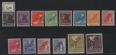Berlin, 1949, Mi.- Nrn.: 21- 34, der Rot- Aufdruck- Satz, **, kpl. Satz, je tiefstgeprüft Schlegel BPP! Luxussatz!