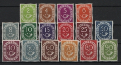 BRD, 1951/52, Mi.- Nrn.: 123- 138, **, Der Posthornsatz! Je tief(st)geprüft Schlegel BPP! Qualitätssatz!