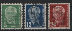 DDR, 1952 / 53, Mi.- Nrn.: 322, 323 + 324 je in vb YI, der Pieck II!, gestempelt, je tief(st)geprüft Schönherr BBP! Selten
