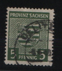 SBZ, Provinz Sachsen, 1945, Mi.- Nr.: 75 Y b, gestempelt, aktuelles Fotoattest Dr. Jasch BPP: echt und ....! Bedarfsstück!