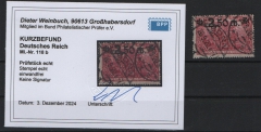 DR, Infla, 1920, Mi.- Nr.: 118 b, gestempelt, akt. K.- Befund Weinbuch BPP; echt und einwandfrei! Luxusstück!