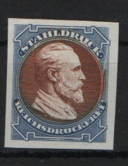 DR / Weimar, ca. 1925, Probedruck / Maschinenprobe in blau / braun (*), tiefgeprüft Ludin BPP! Selten! Qualitätsstück!