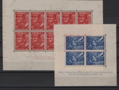 Niederlande, 1942, Legionsblöcke Nr.: 1 + 2 (*), Kabinettsatz! Selten!