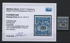 Danzig, 1923, Mi.- Nr.: P 35 PF II, gestempelt, KB Bock BPP: e+e! Luxusstück! Selten!