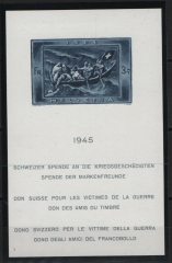 Schweiz, 1945, Mi.- Nr.: Bl. 11, **, Foto- Befund Renggli: e+e! Qualitätsstück! Selten!