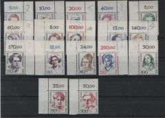 Berlin, 1987- 89, Mi.- Nrn.: 770 u.a, der Berliner- Frauensatz, je vom ER (!), **, sehr selten!