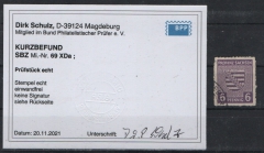 SBZ, Provinz Sachsen, 1945, Mi.- Nr.: 69 DXa, gestempelt, K.- Befund Kunz BPP: echt und einwandfrei! Qualitätsstück!