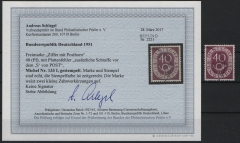 BRD, 1951, Mi.- Nrn.: 133 PF I, gestempelt! Befund Schlegel BPP; echt +...! Gutes Bedarfsstück, selten!