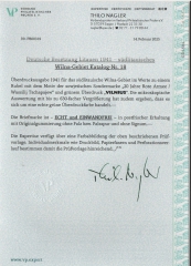 III. Reich / Dt. Bes., Litauen, Wilna- Gebiet, 1941, Mi.- Nr.: 18, ** (!), neues FA Nagler VP; e+e! Luxusstück! Sehr selten!