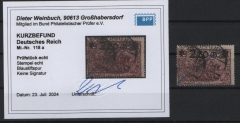 DR, Infla, 1920, Mi.- Nr.: 118 a, gestempelt, akt. K.- Befund Weinnbuch BPP:  e+ ...! Gutes Bedarfsstück! Selten!