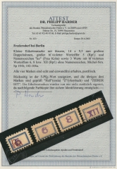D. - OST, Lokalausgaben, Fredersdorf, 1945, Mi.- Nrn.: 101 b, 102- 104 b, ** , FA Dr. Harder BPP: e+e! Luxusstücke!
