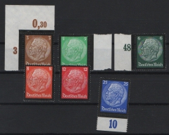 III. Reich, 1934, Mi.- Nrn.: 548- 553, **, teils vom Sr / Ur. / ER!