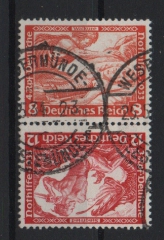 III. Reich, 1933,  Zusammendruck Mi.- Nr.: SK 20, gestempelt, geprüft Schlegel BPP!