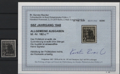 SBZ, Allgemeine Ausgaben, 1948, Mi.- Nr.: 182 c, **, Kurzbefund Dr. Ruscher BPP, echt und einwandfrei! Luxusstück!